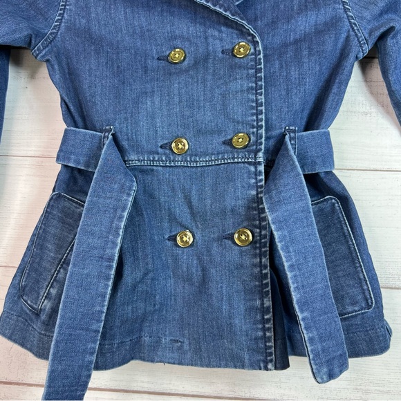 Janie and Jack Girls Denim Jean Coat Jacket Size 5-6 Preppy - Picture 4 of 8